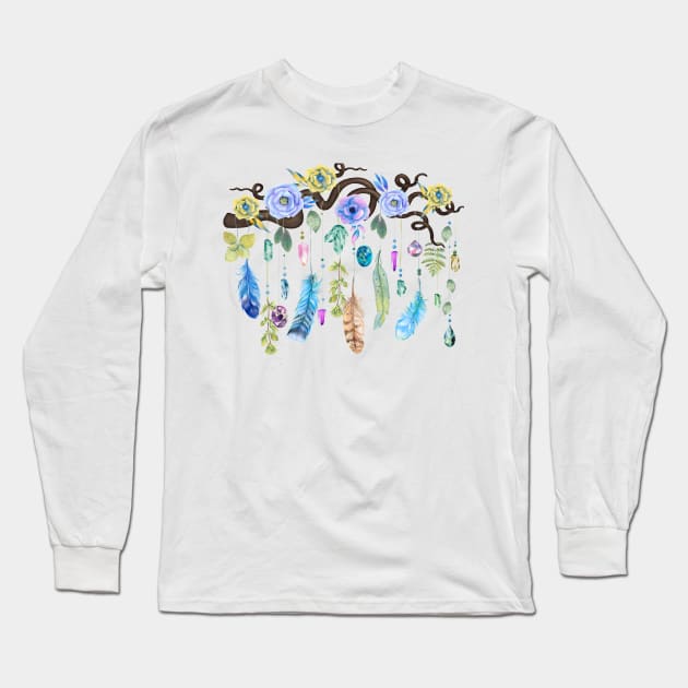 Wild Wood Roses And Twisted Branches Spirit Gazer Long Sleeve T-Shirt by LittleBunnySunshine